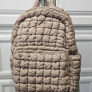 Simply Southern Quilted Beige Backpack